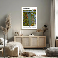 Autumn River Aerial View in Travel Poster PosterGoat