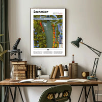 Autumn River Aerial View in Travel Poster PosterGoat