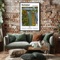 Autumn River Aerial View in Travel Poster PosterGoat