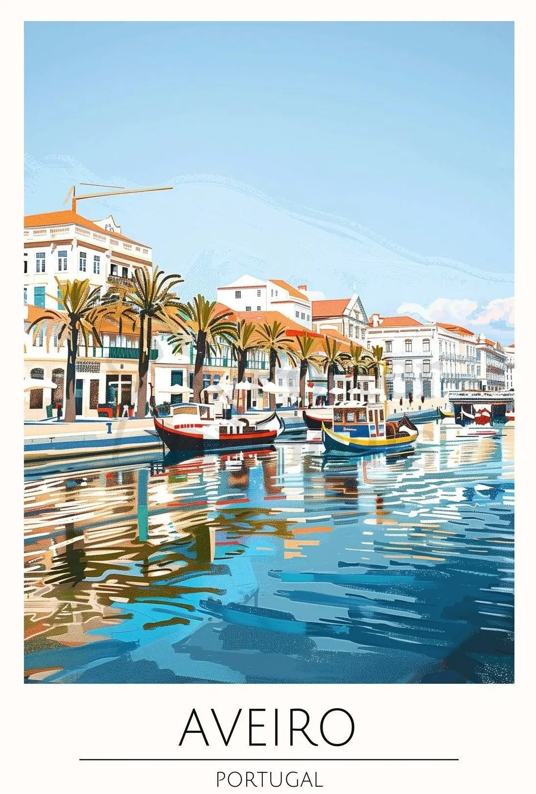Aveiro Canal Scenic Travel Poster PosterGoat