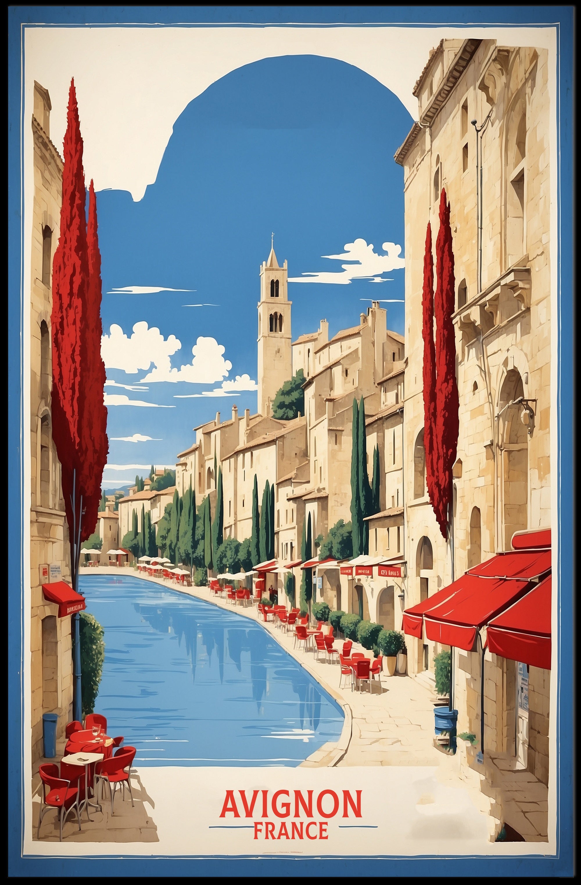 Avignon's Vintage Charm: Classic Travel Poster PosterGoat