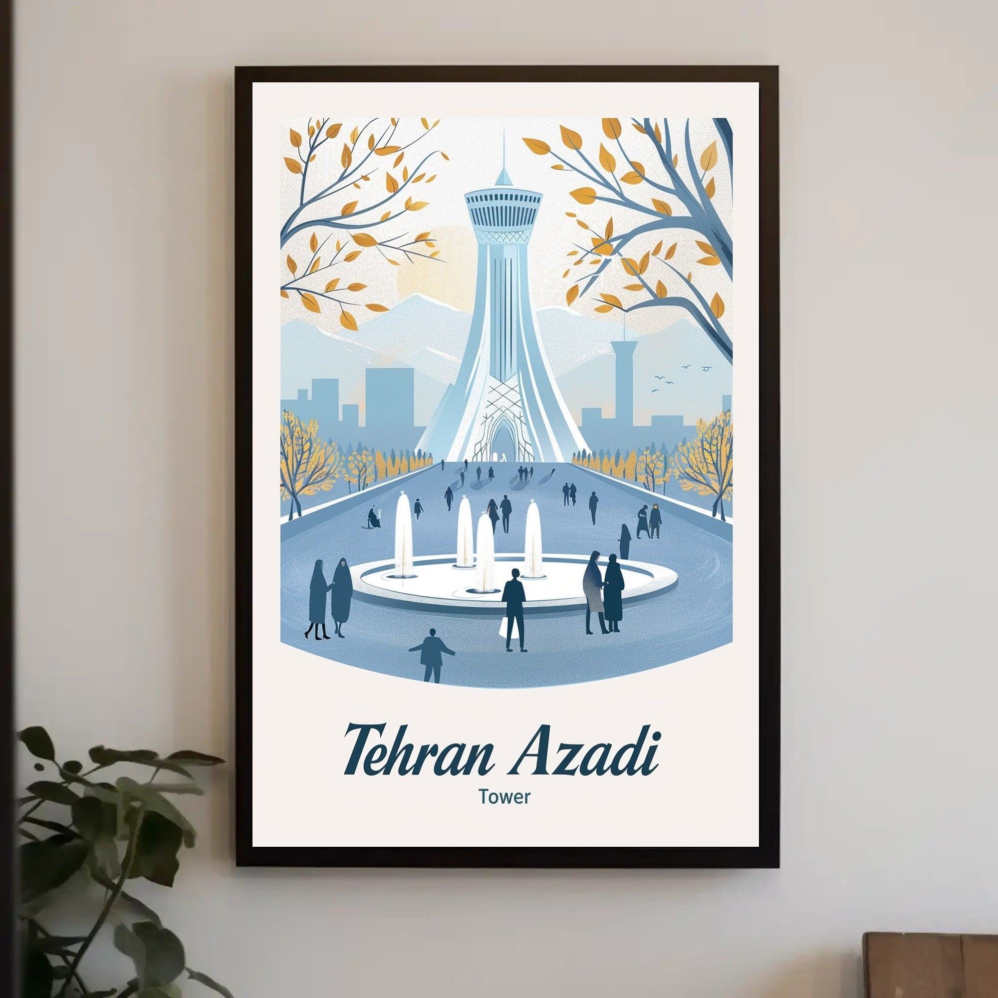 Azadi Tower Modern Art Urban Cityscape Poster PosterGoat