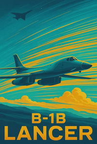 B-1B Lancer Supersonic Military Aircraft Poster PosterGoat