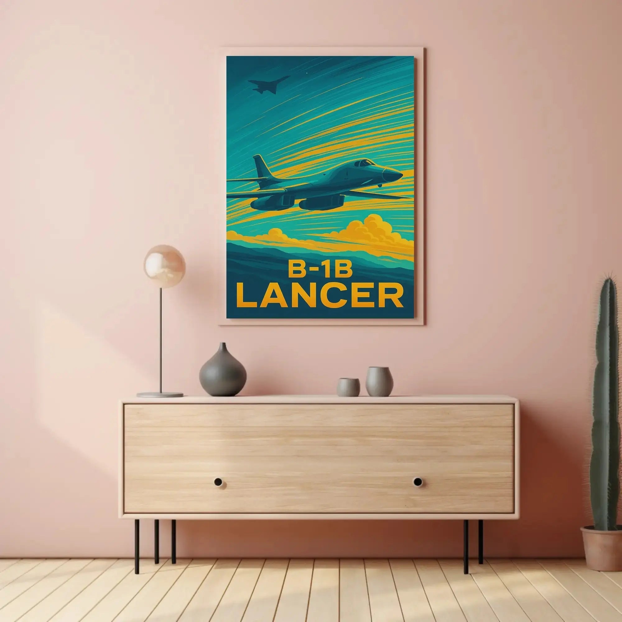 B-1B Lancer Supersonic Military Aircraft Poster PosterGoat