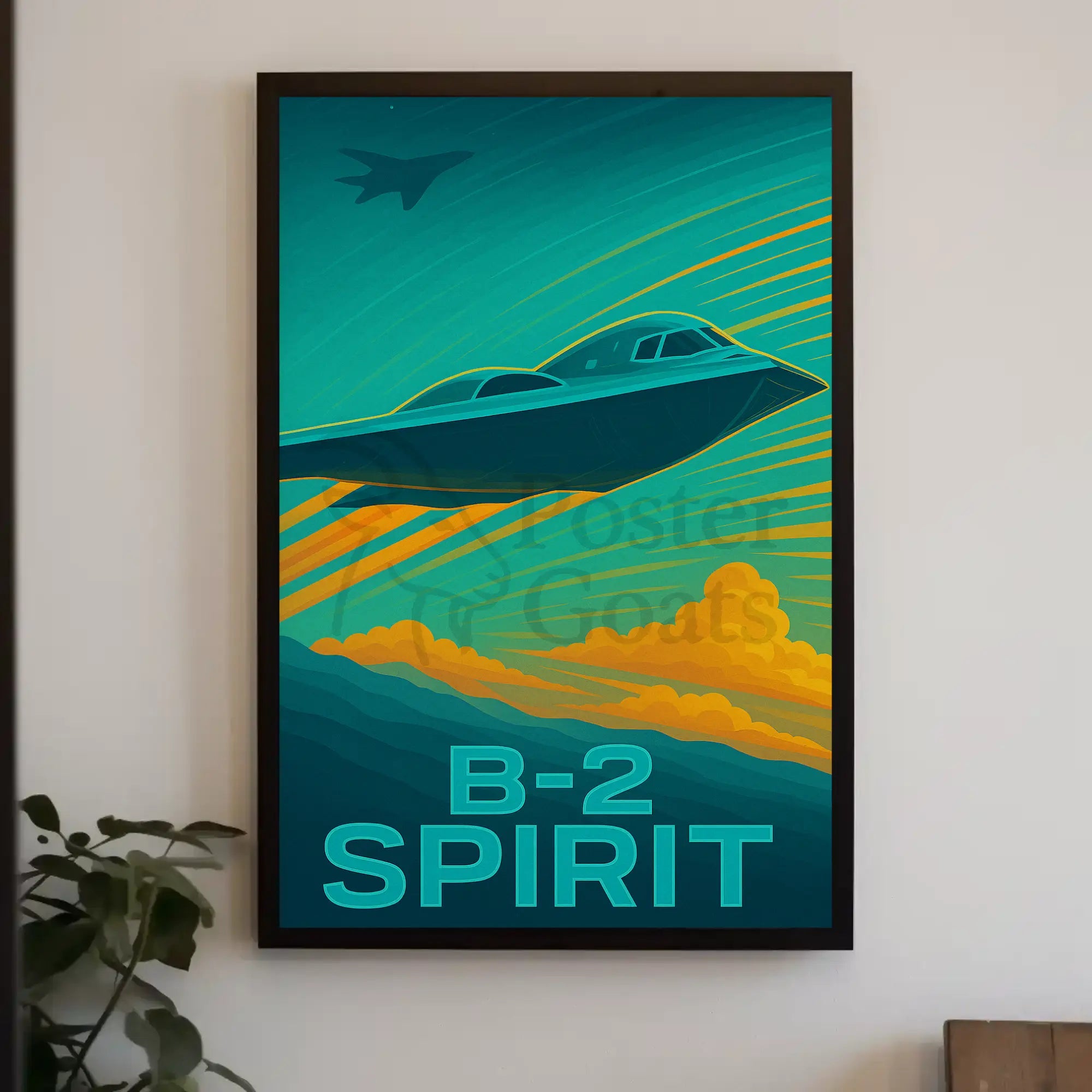 B-2 Spirit Stealth Bomber Art Futuristic Sci-Fi Poster PosterGoat
