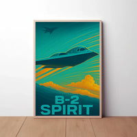 B-2 Spirit Stealth Bomber Art Futuristic Sci-Fi Poster PosterGoat