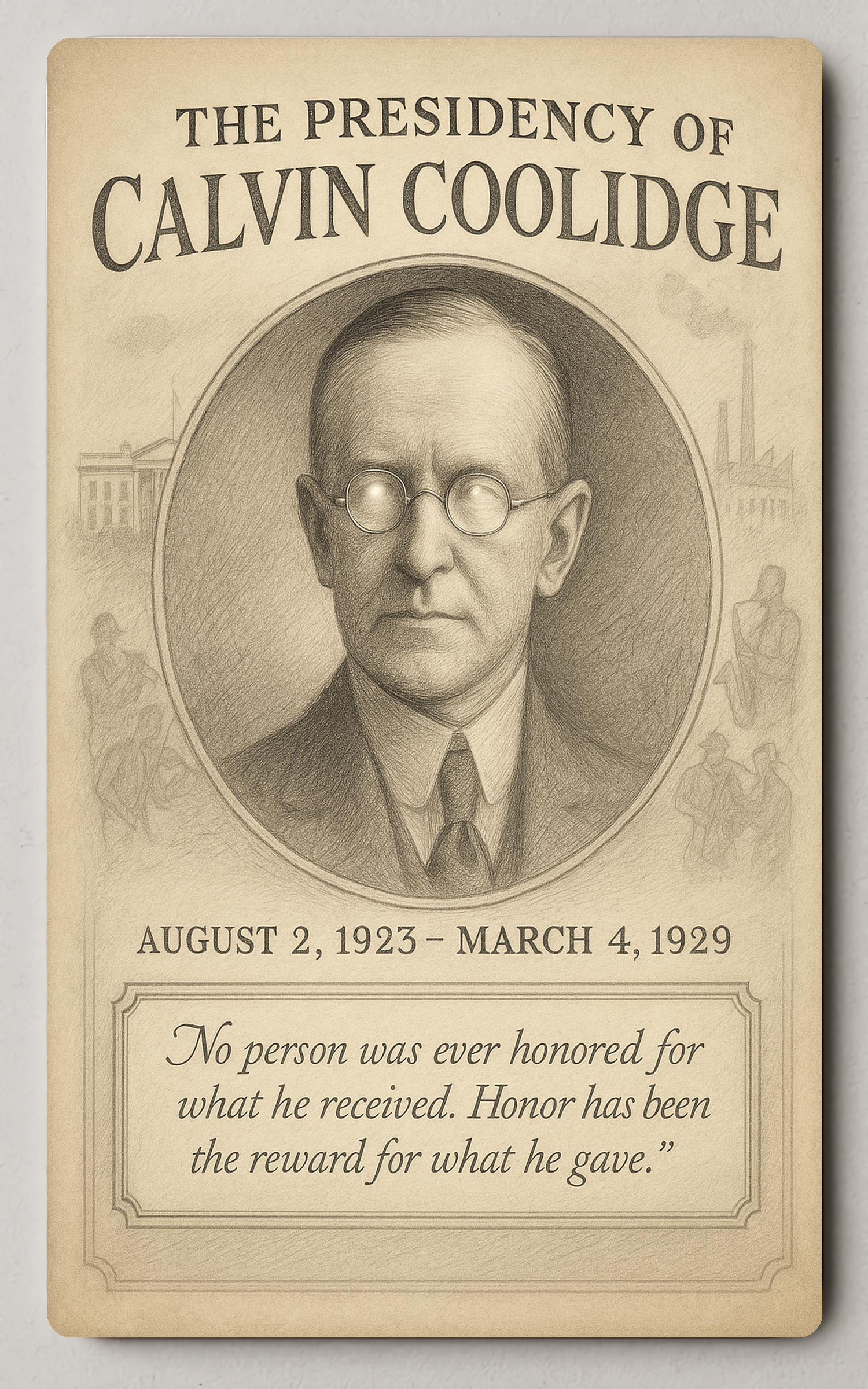 Calvin Coolidge The Presidency - Trading Card PosterGoat
