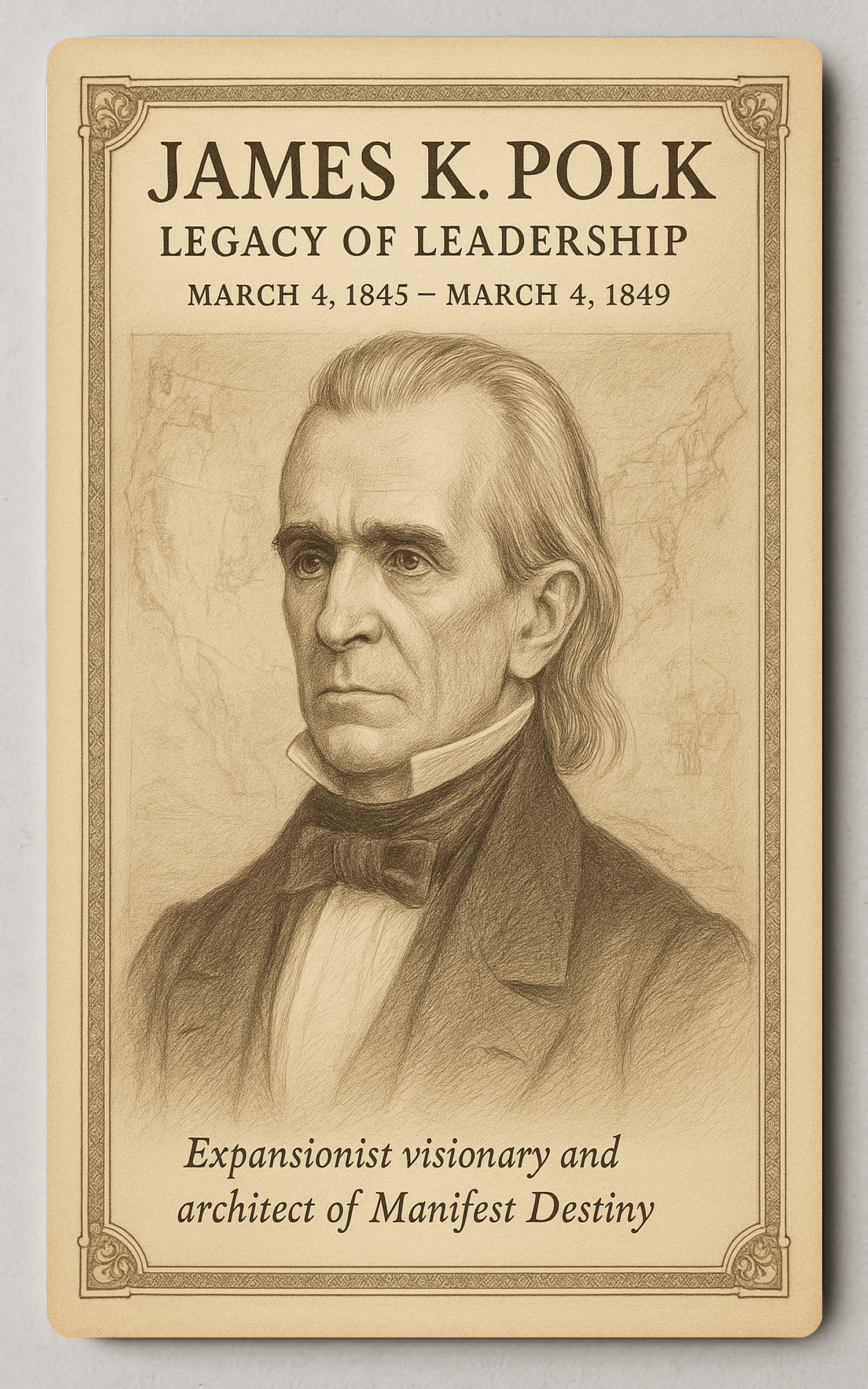 James K. Polk Legacy of Leadership - Trading Card PosterGoat