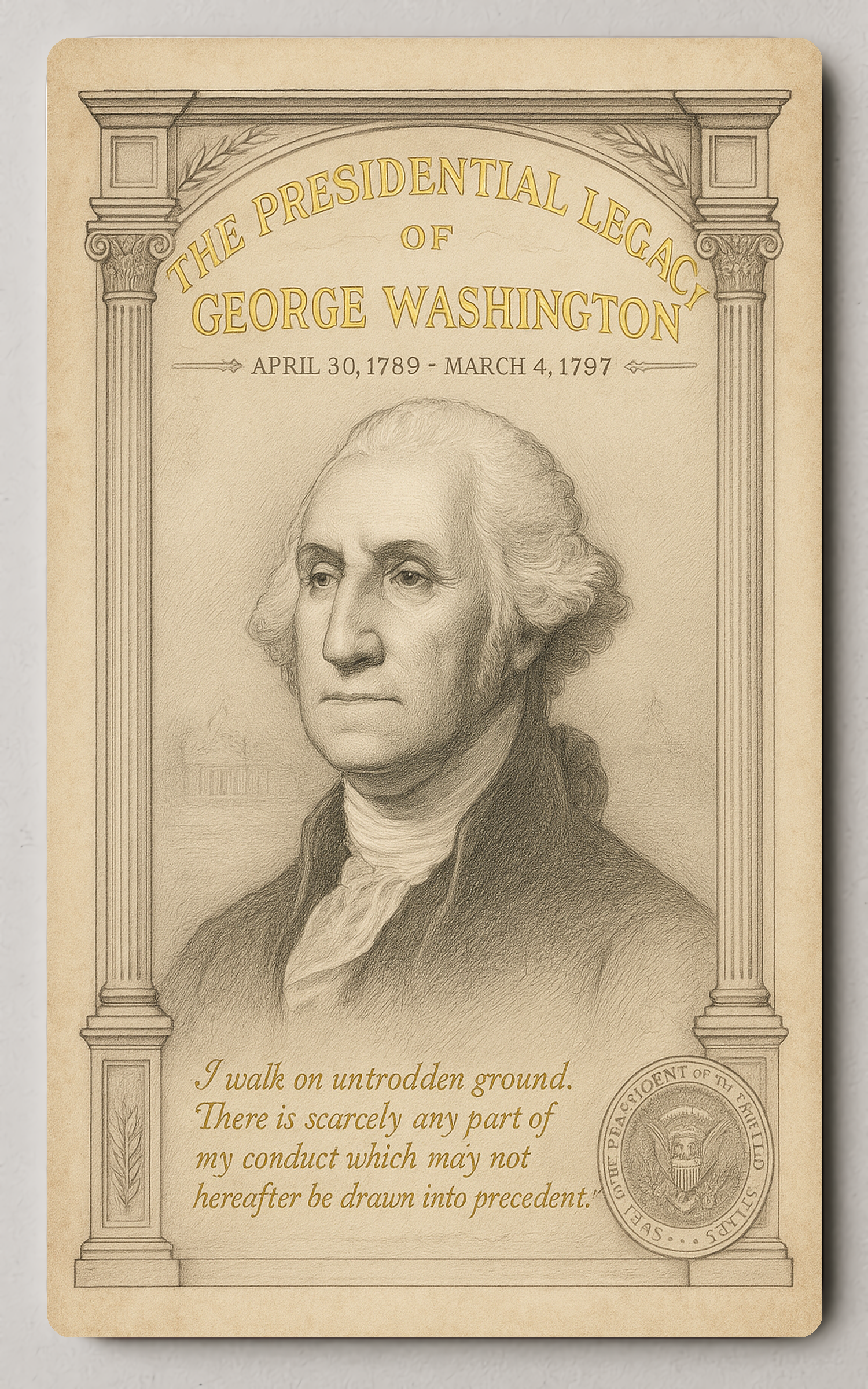 George Washington Presidential Legacy - Trading Card PosterGoat
