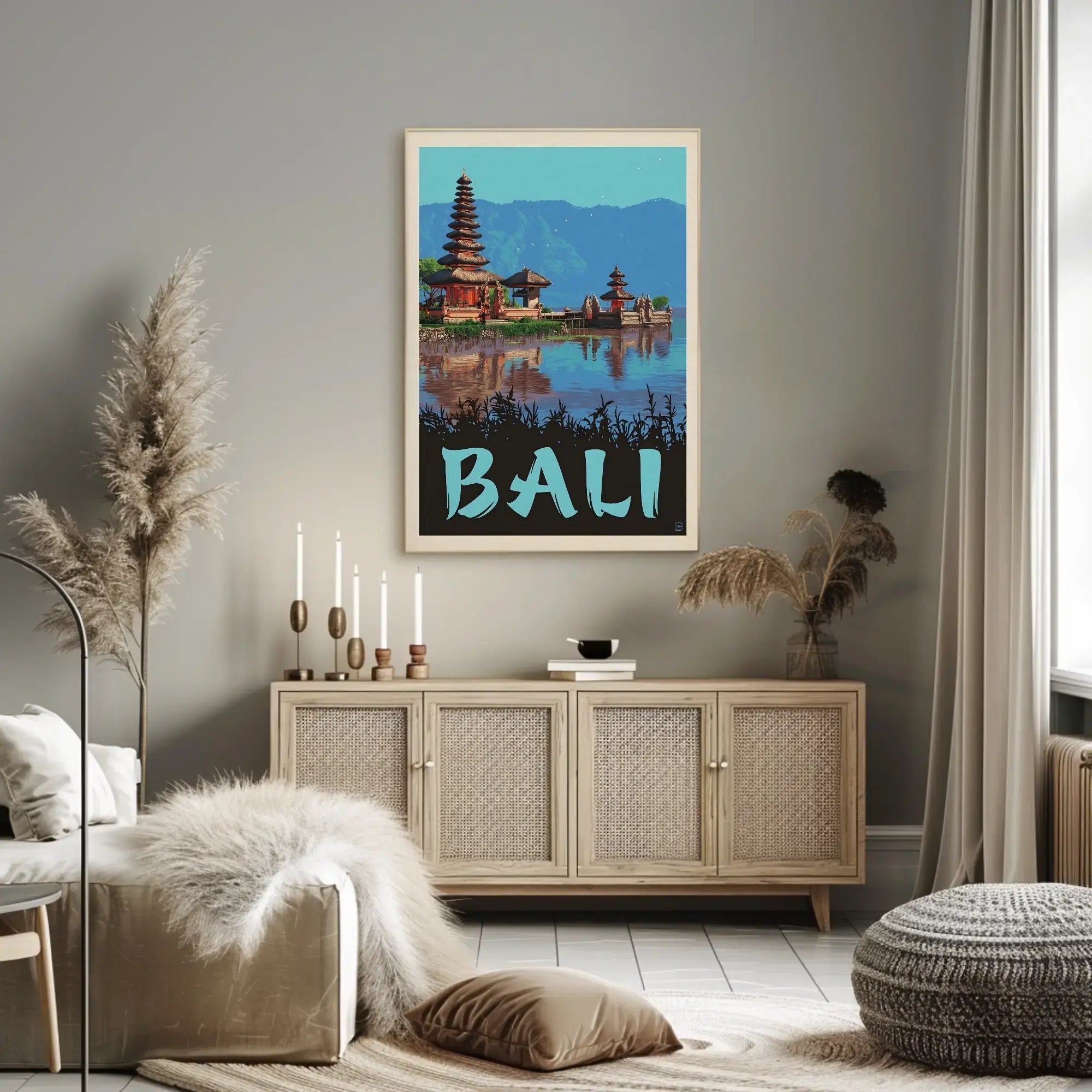 Bali Tranquility Vintage Travel Poster PosterGoat
