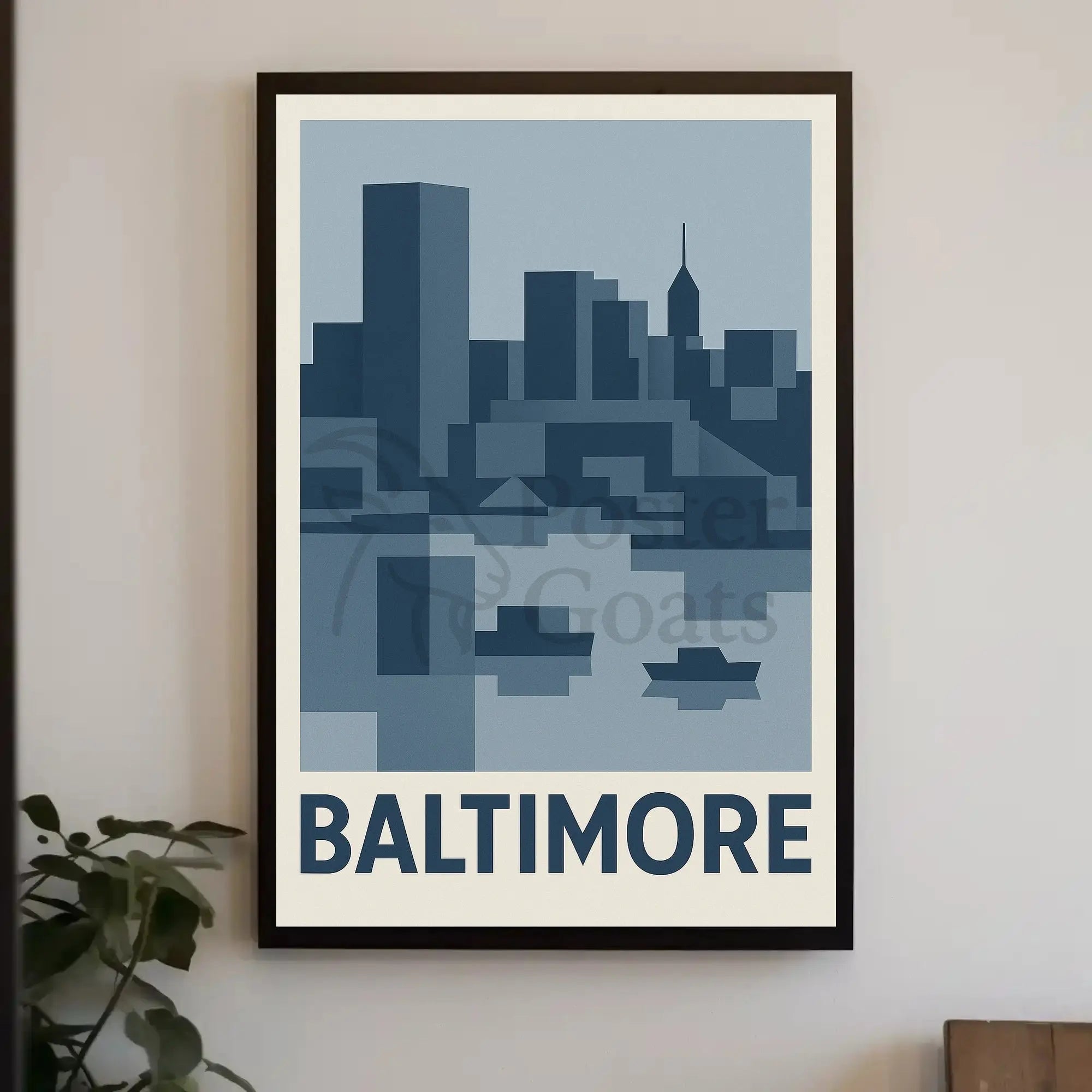 Baltimore Cityscape Modern Art Abstract, Artistic, or Pop Culture Poster PosterGoat