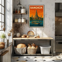 Bangkok Wat Arun Retro Travel Nostalgia Poster PosterGoat
