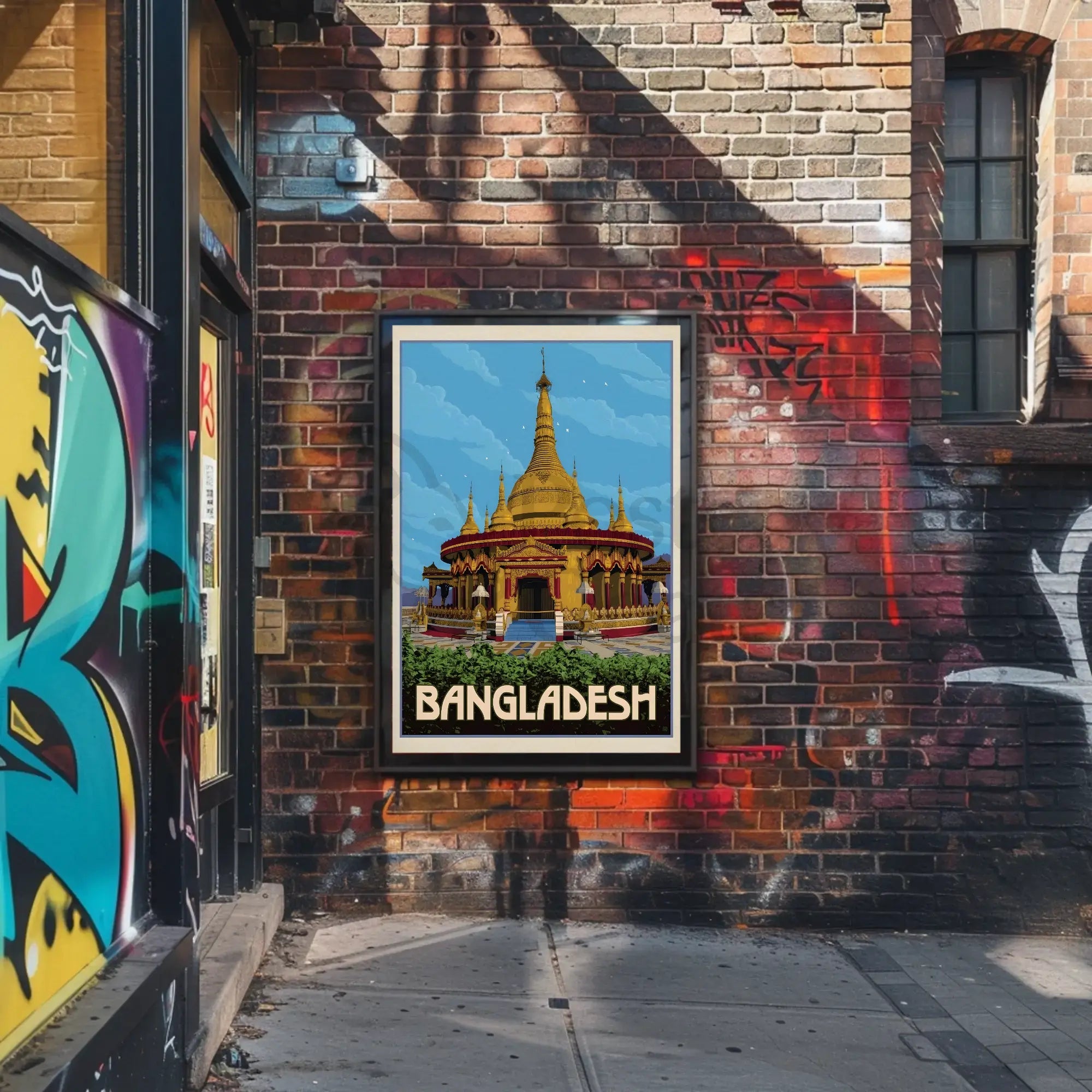 Bangladesh Temple Travel Adventure Exploration Vintage Travel Poster PosterGoat