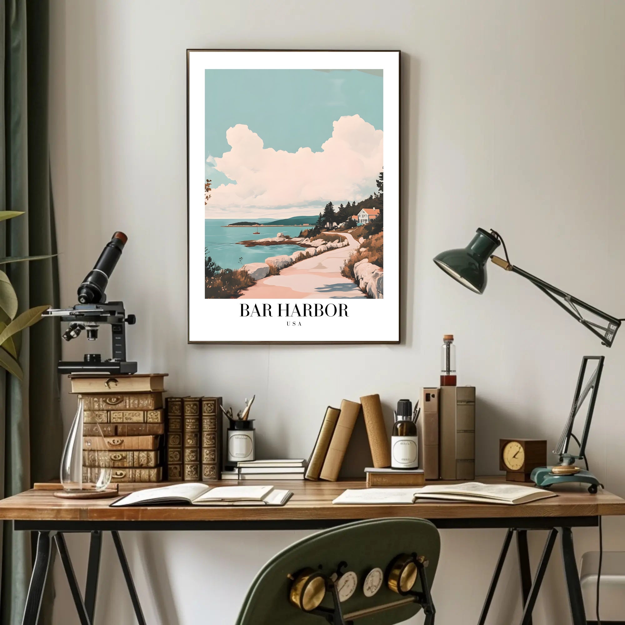 Bar Harbor Scenic Vintage Travel Poster PosterGoat
