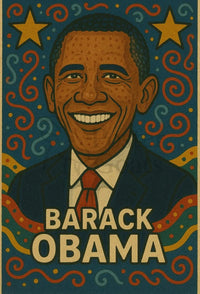 Barack Obama Vibrant Portrait Political or Propaganda Poster PosterGoat