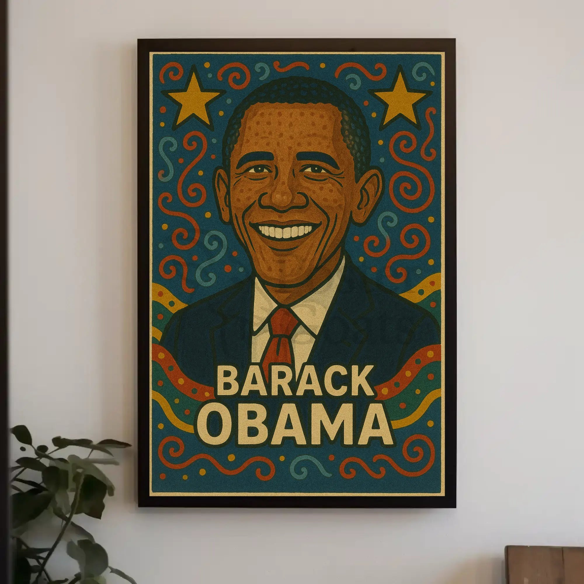 Barack Obama Vibrant Portrait Political or Propaganda Poster PosterGoat