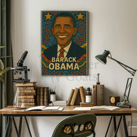 Barack Obama Vibrant Portrait Political or Propaganda Poster PosterGoat