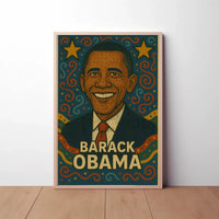 Barack Obama Vibrant Portrait Political or Propaganda Poster PosterGoat