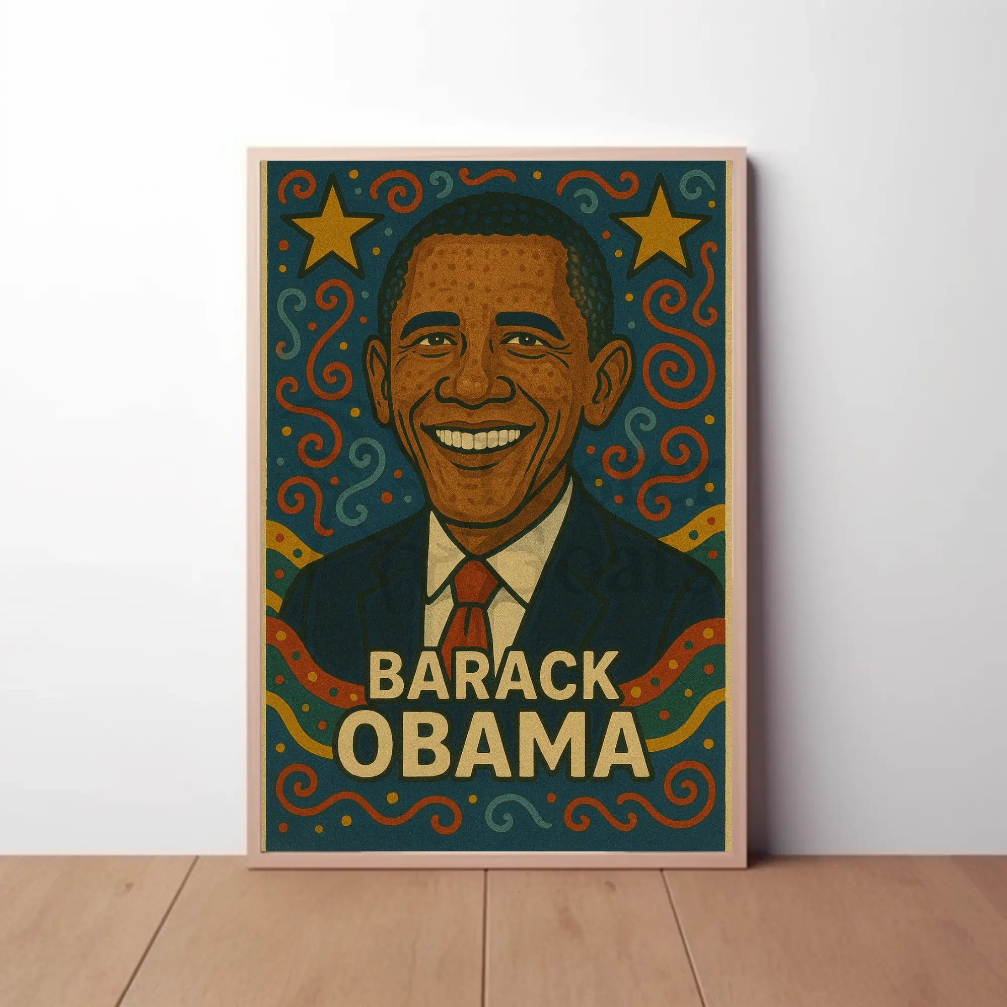 Barack Obama Vibrant Portrait Political or Propaganda Poster PosterGoat