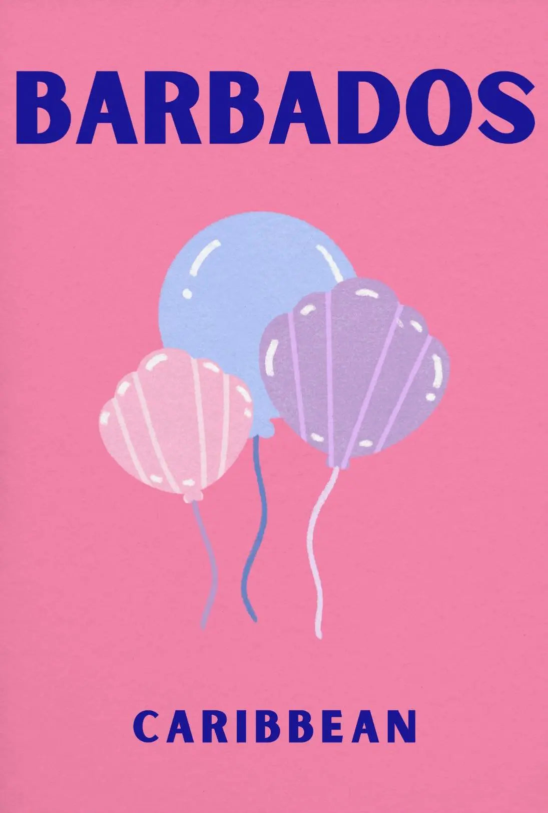 Barbados Celebratory Balloons Minimalist Travel Poster PosterGoat
