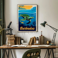 Barbados Coastal Beauty Vintage Travel Poster PosterGoat