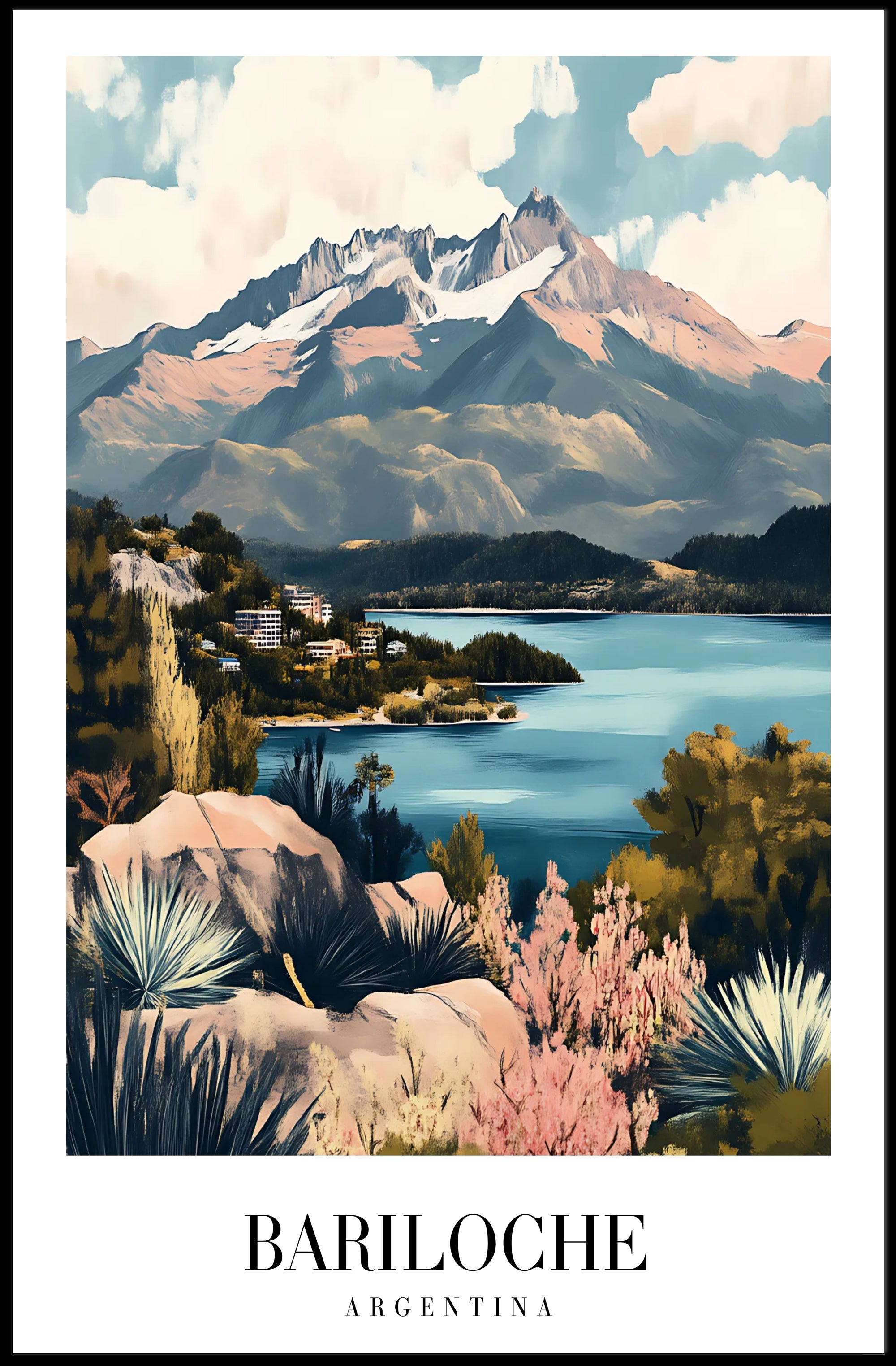 Bariloche Scenic Landscape Travel Poster PosterGoat