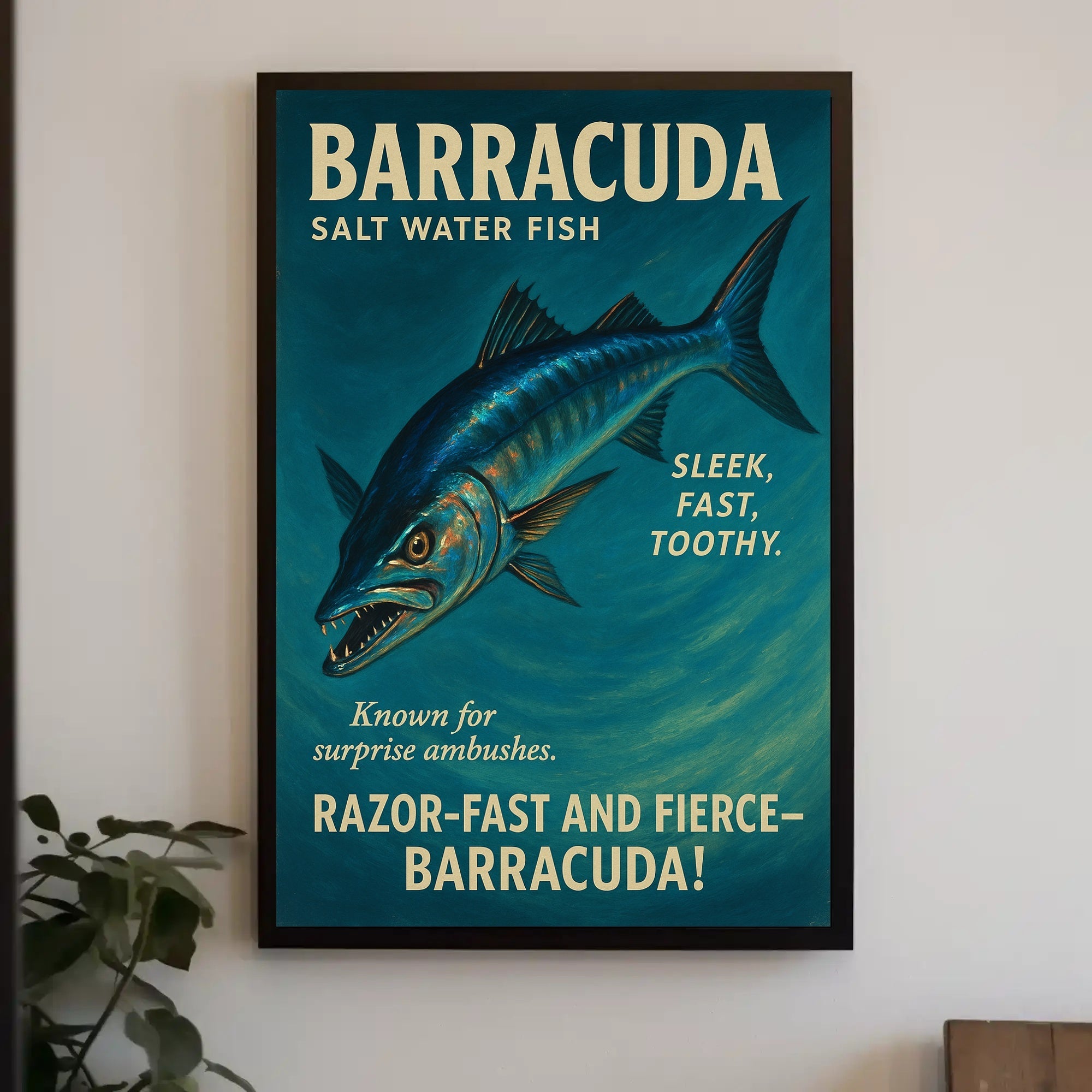 Barracuda Salt Water Predator Wall Art Print PosterGoat