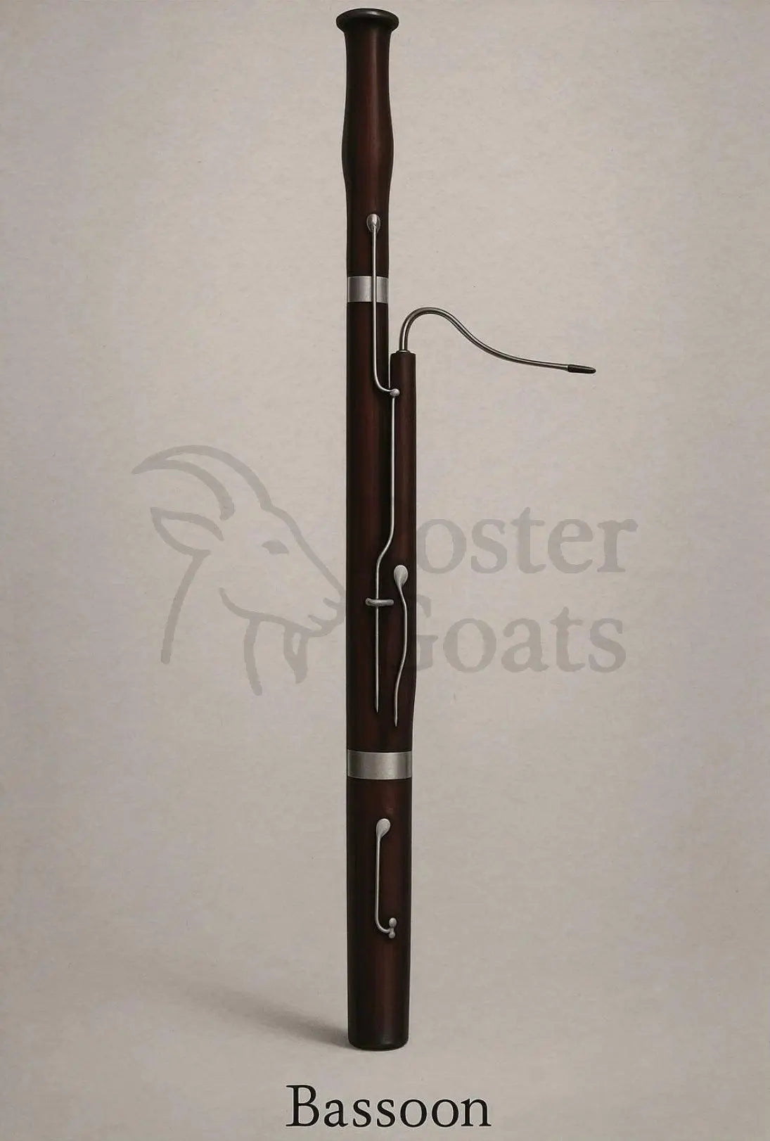 Bassoon Elegance: Minimalist Musical Instrument Artistic Poster PosterGoat