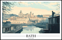 Bath Vintage Cityscape Winter Serenity Urban or Cityscape Poster PosterGoat