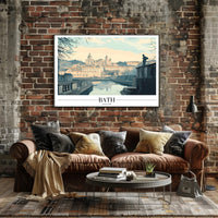 Bath Vintage Cityscape Winter Serenity Urban or Cityscape Poster PosterGoat