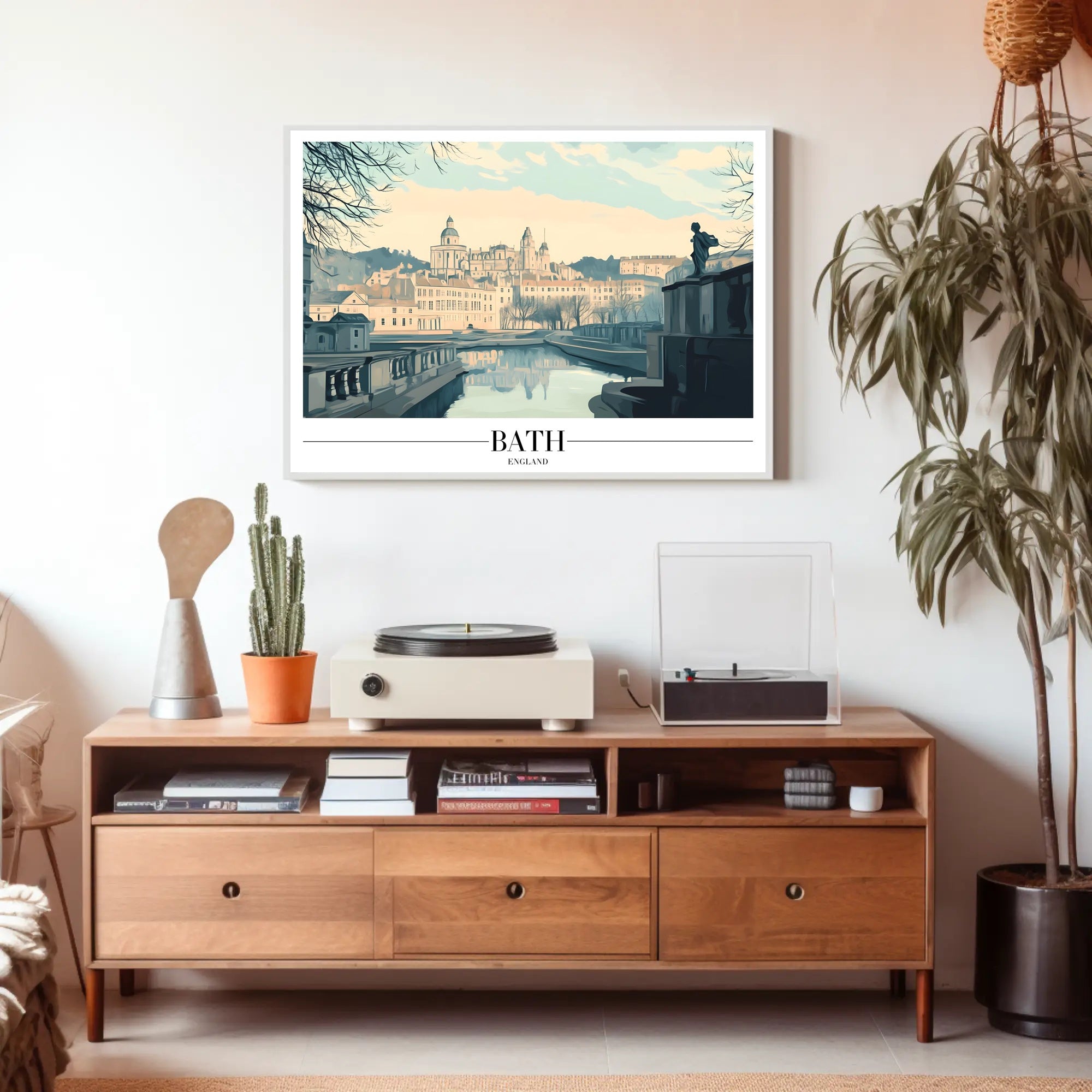 Bath Vintage Cityscape Winter Serenity Urban or Cityscape Poster PosterGoat