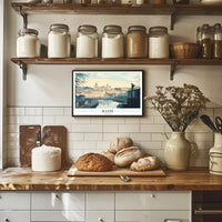 Bath Vintage Cityscape Winter Serenity Urban or Cityscape Poster PosterGoat