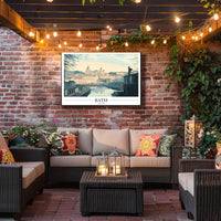 Bath Vintage Cityscape Winter Serenity Urban or Cityscape Poster PosterGoat