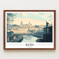 Bath Vintage Cityscape Winter Serenity Urban or Cityscape Poster PosterGoat