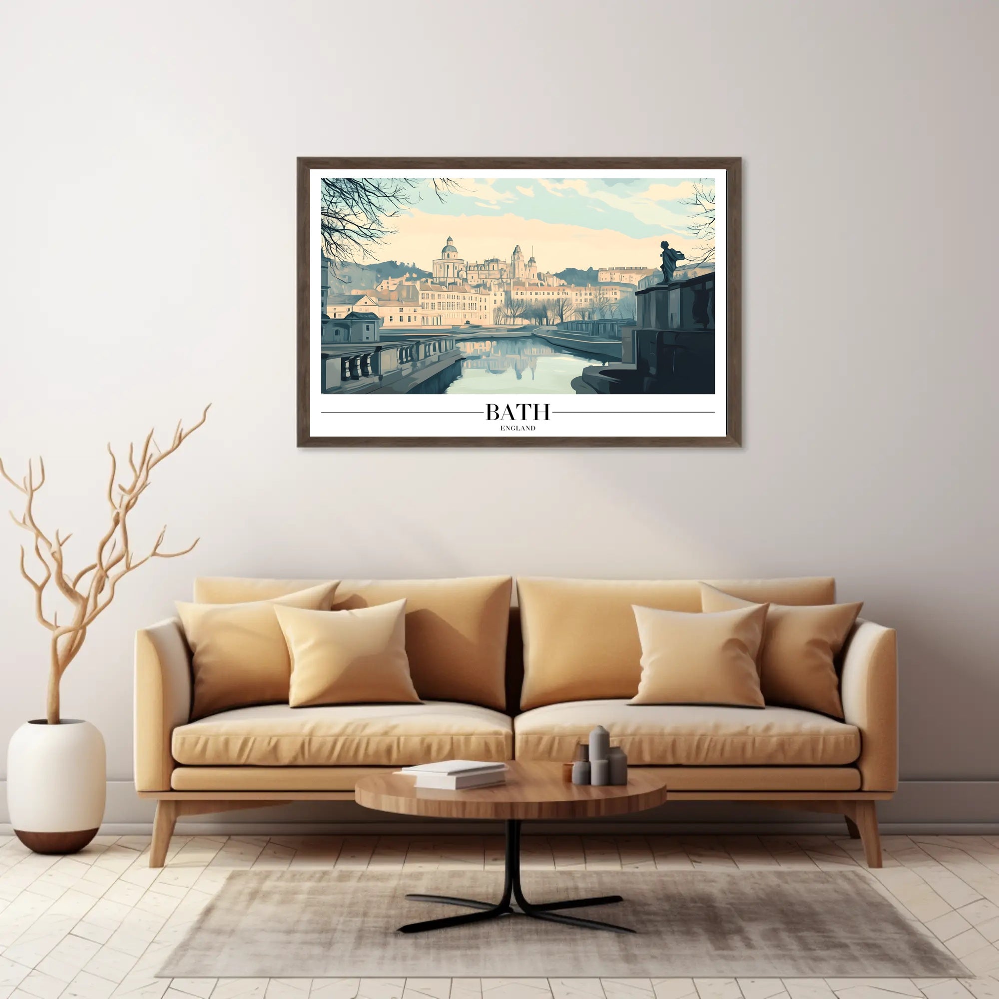 Bath Vintage Cityscape Winter Serenity Urban or Cityscape Poster PosterGoat