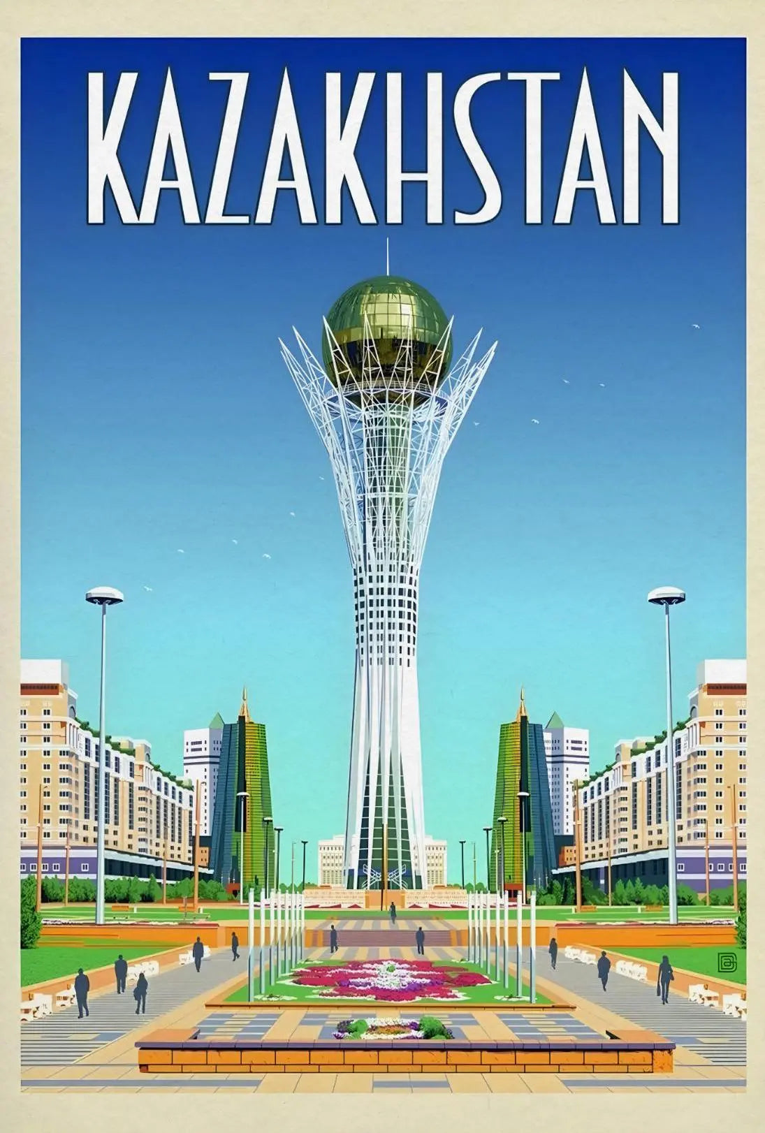 Bayterek Tower in Astana Kazakhstan Travel Poster PosterGoat