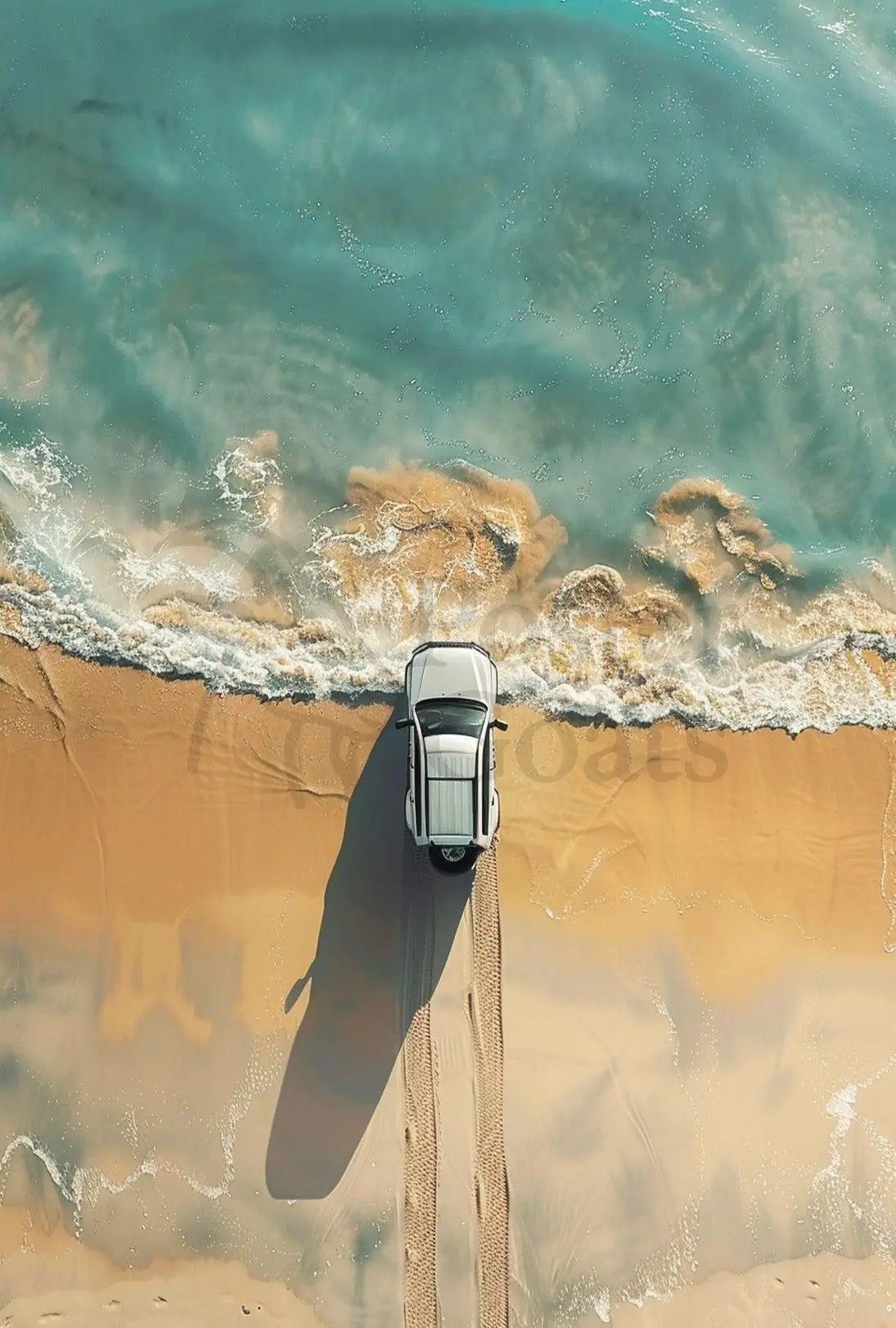 Beachside Escape: Car Aesthetic Travel Poster PosterGoat