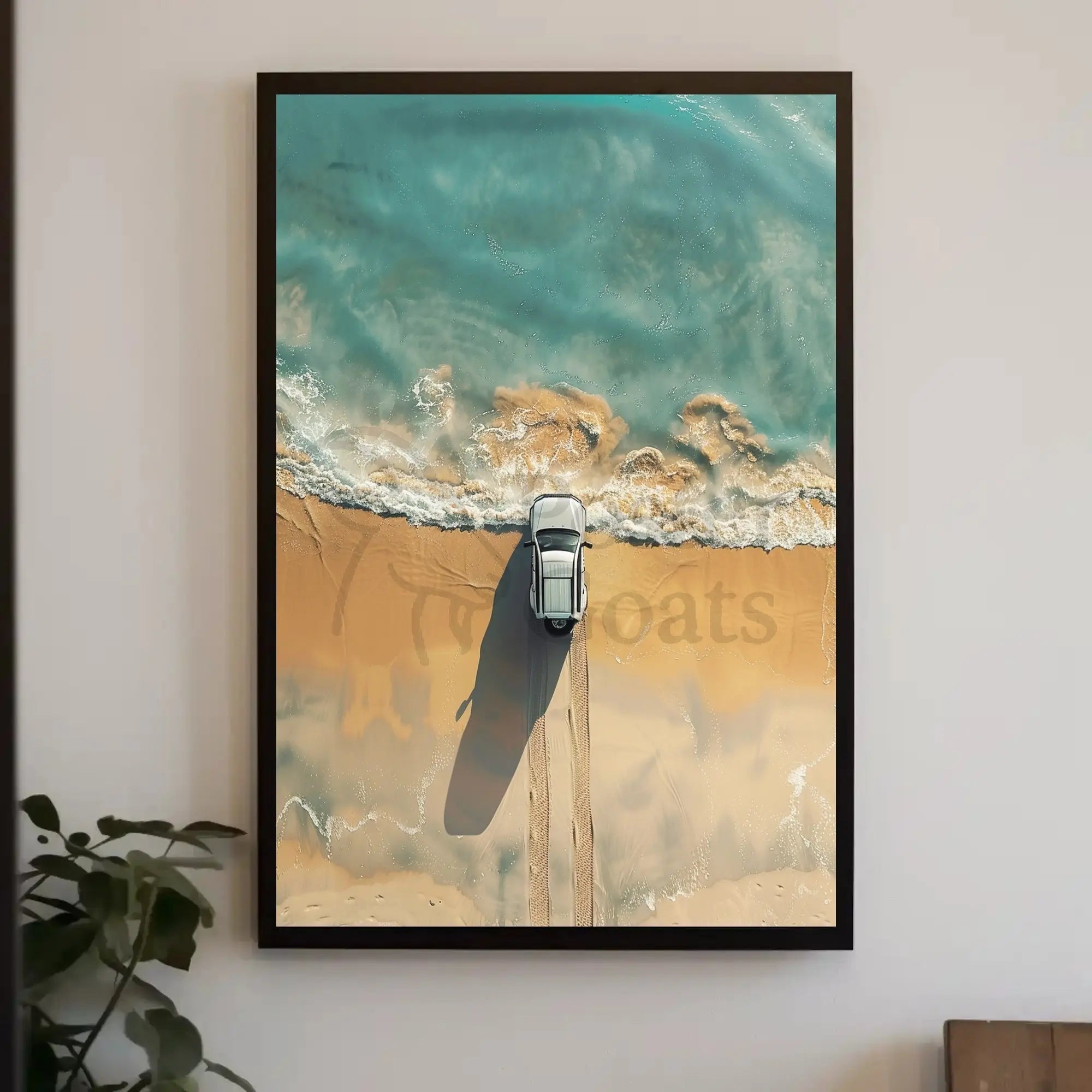 Beachside Escape: Car Aesthetic Travel Poster PosterGoat