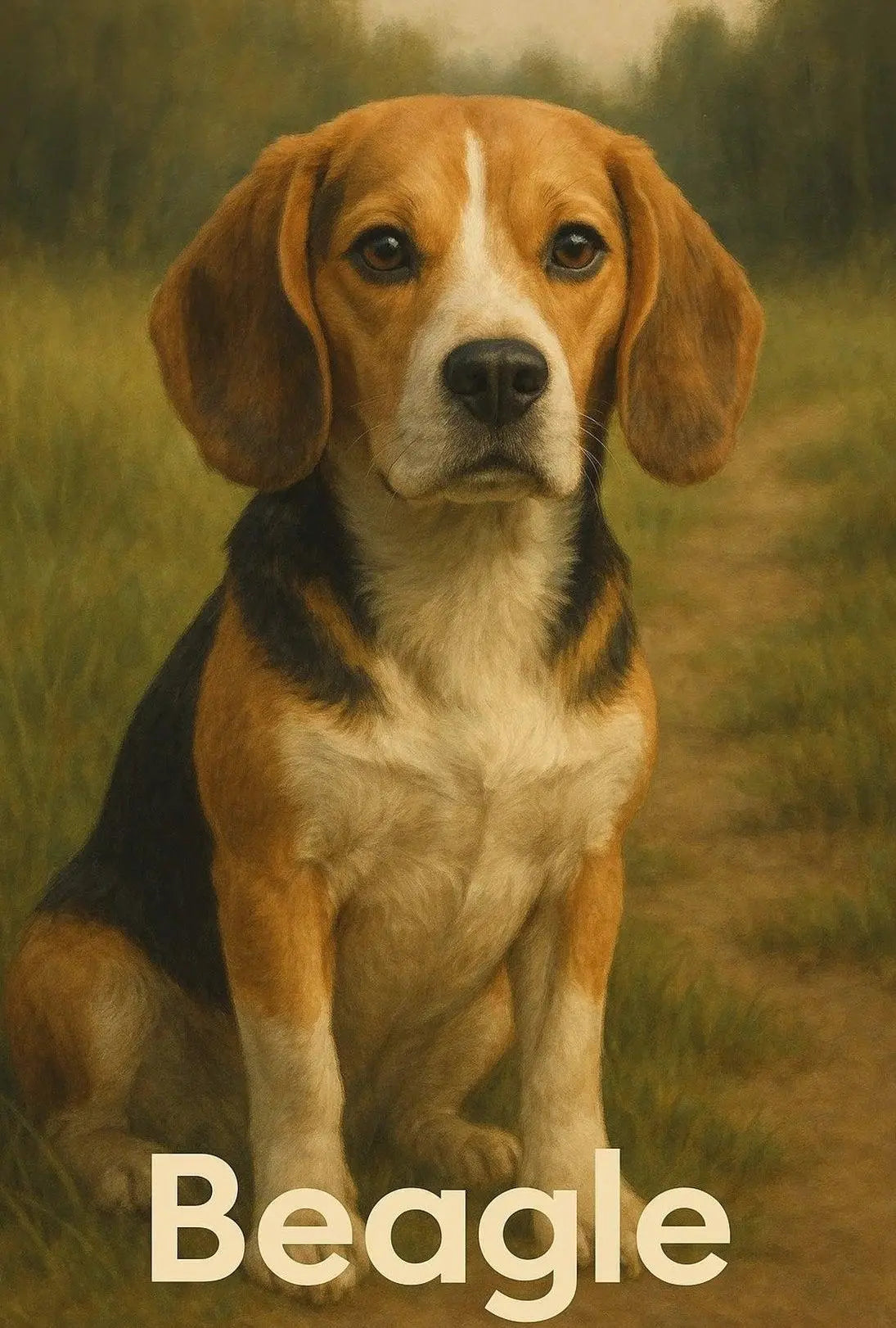 Beagle in Nature Portrait Dog Breed Poster PosterGoat