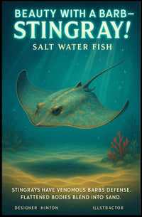 Beauty With A Barb Stingray Poster PosterGoat