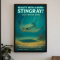 Beauty With A Barb Stingray Poster PosterGoat