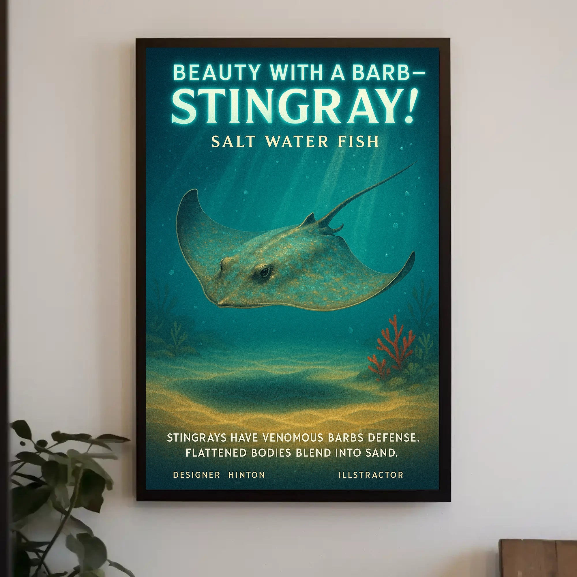 Beauty With A Barb Stingray Poster PosterGoat