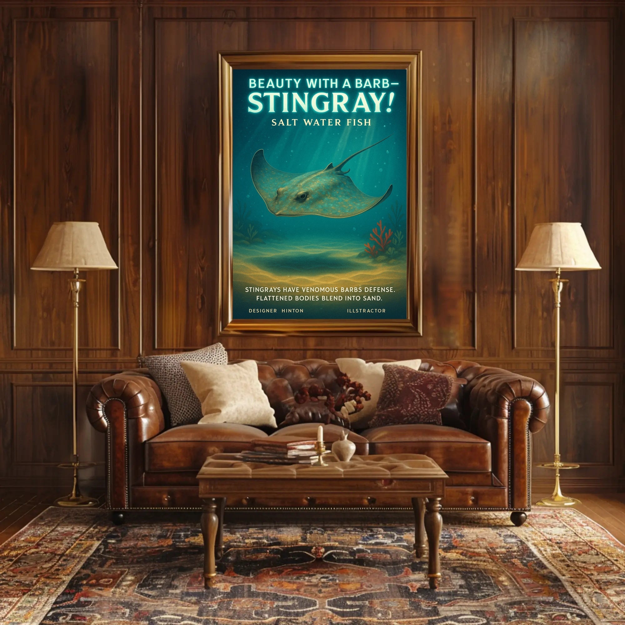 Beauty With A Barb Stingray Poster PosterGoat