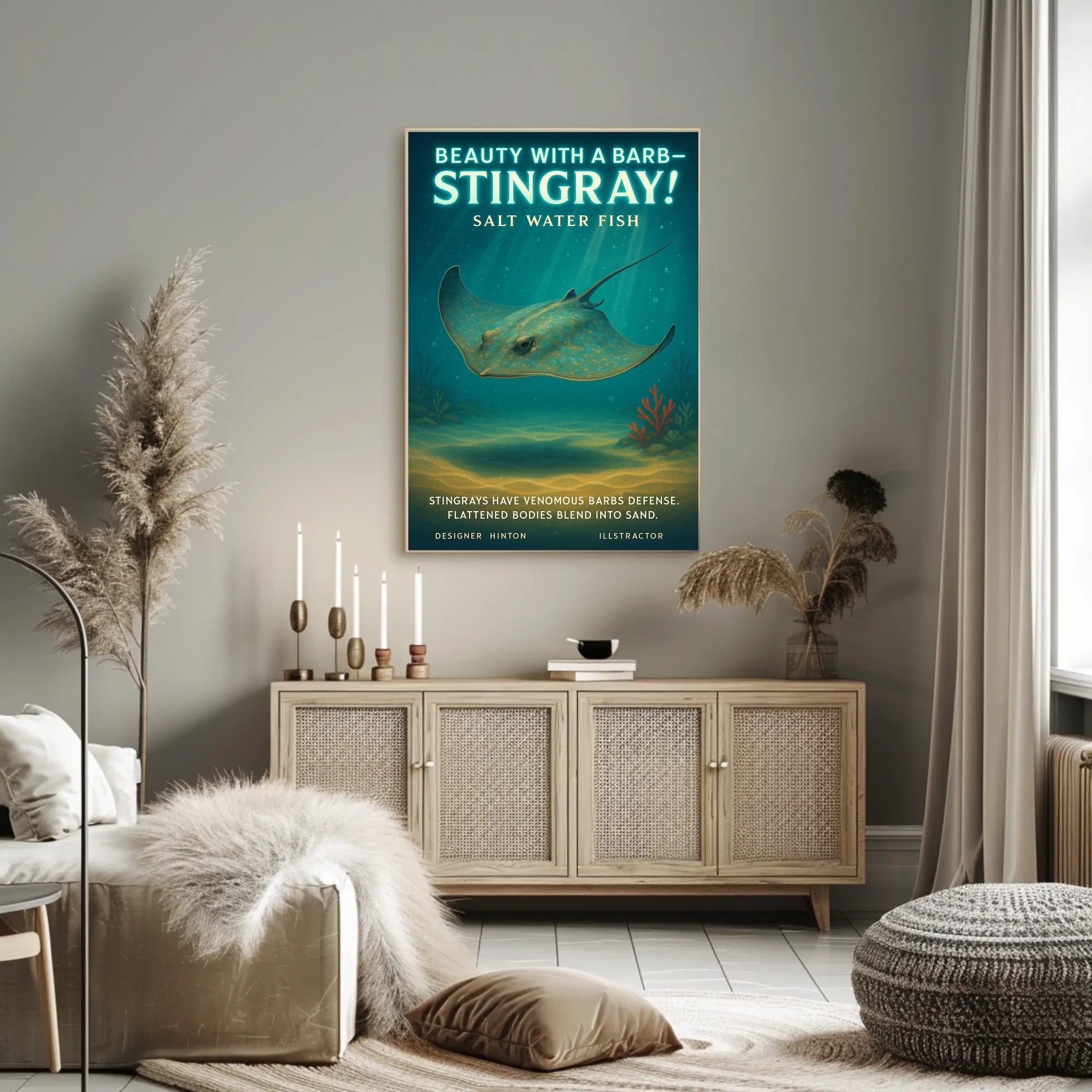 Beauty With A Barb Stingray Poster PosterGoat