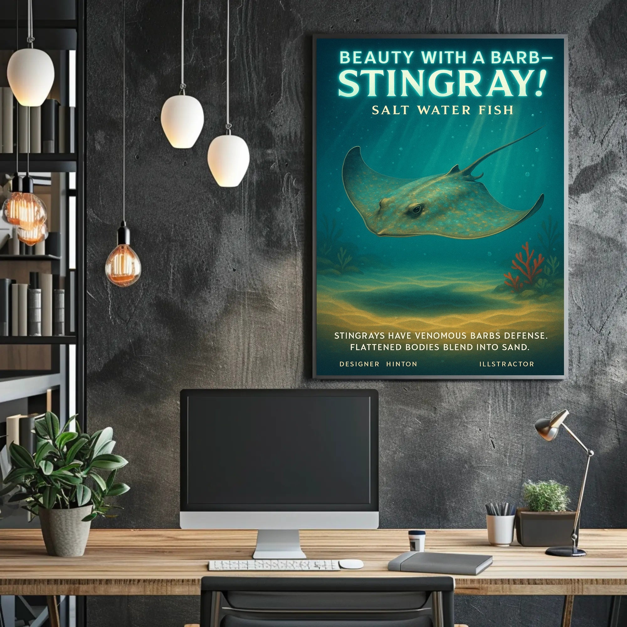 Beauty With A Barb Stingray Poster PosterGoat