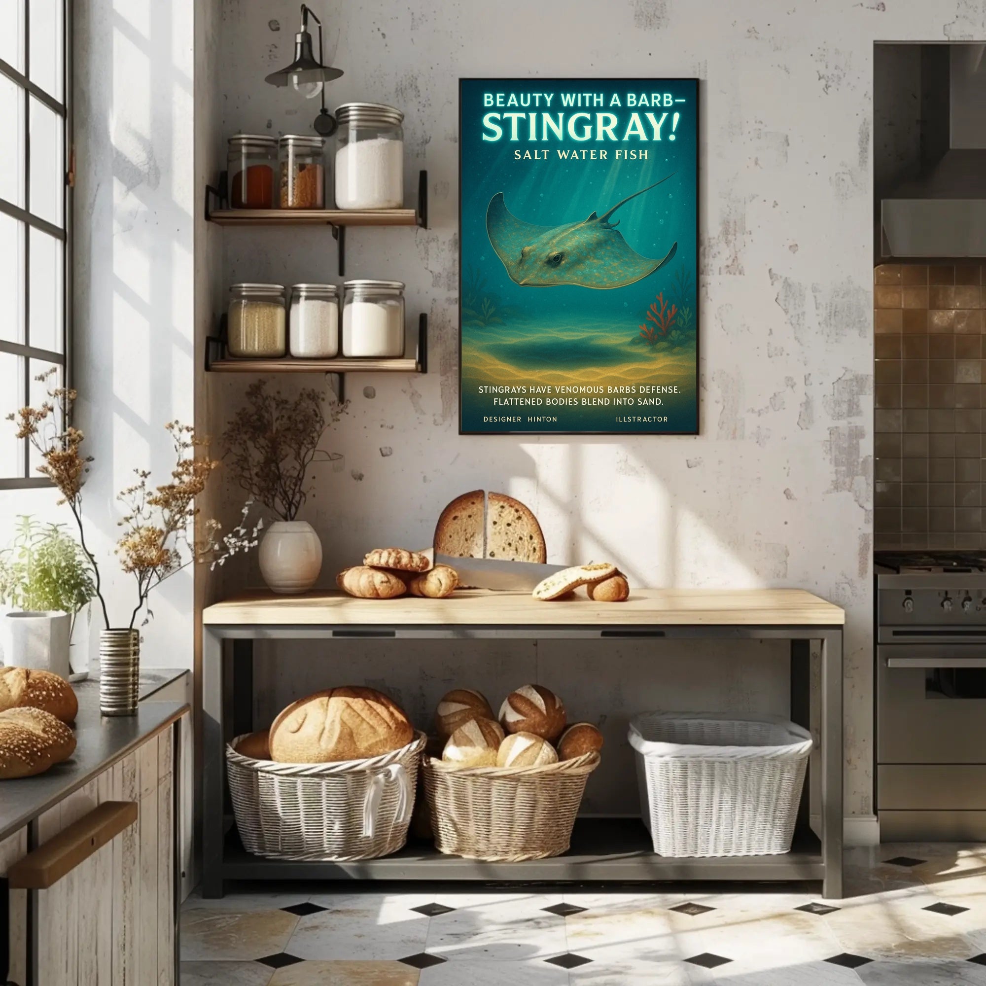 Beauty With A Barb Stingray Poster PosterGoat