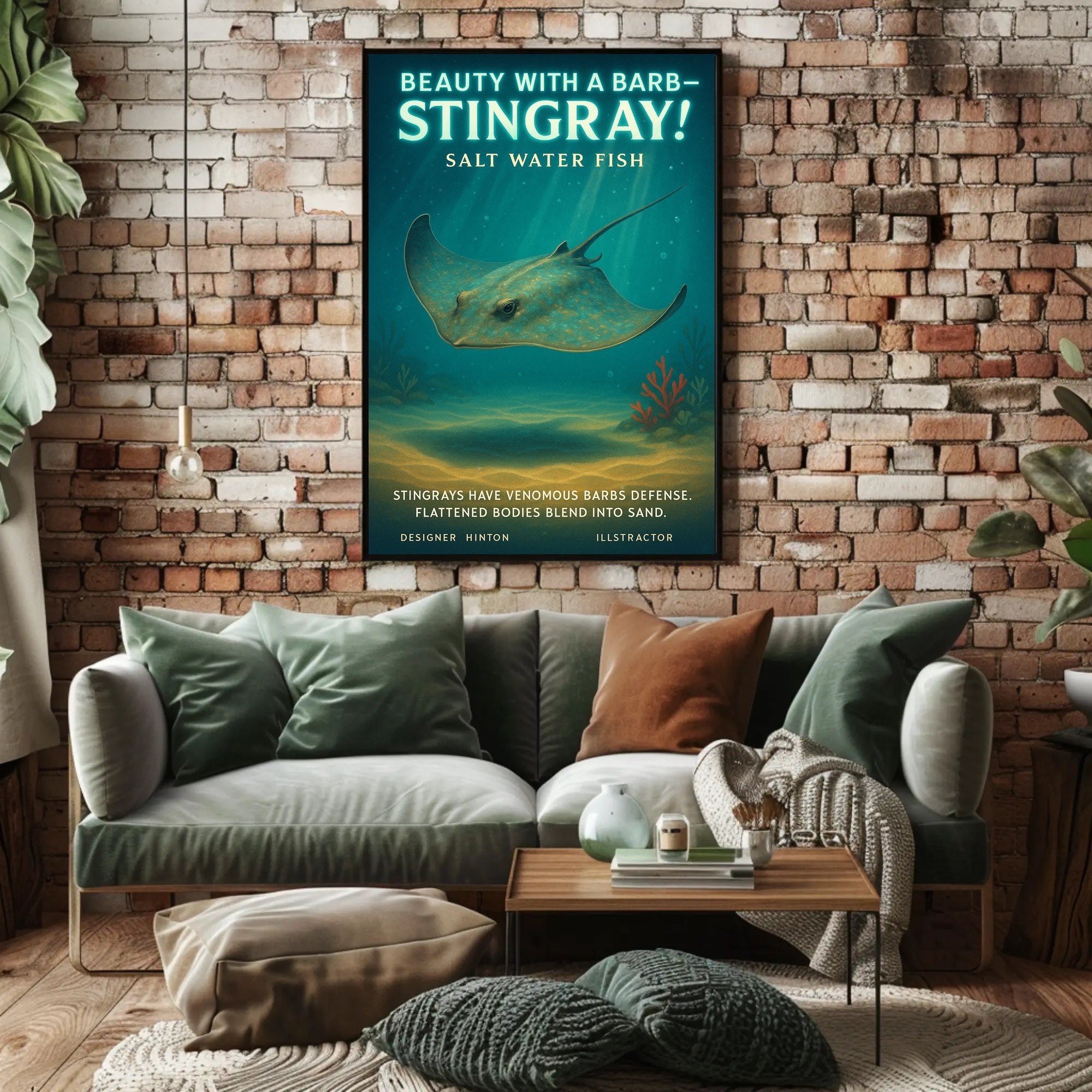 Beauty With A Barb Stingray Poster PosterGoat