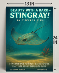 Beauty With A Barb Stingray Poster PosterGoat