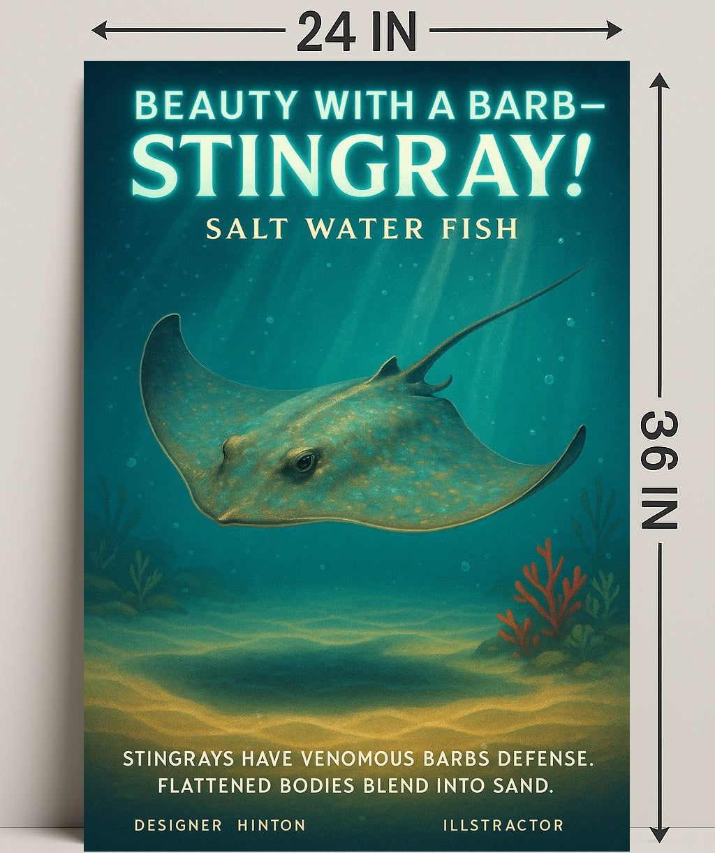 Beauty With A Barb Stingray Poster PosterGoat
