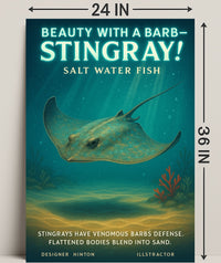 Beauty With A Barb Stingray Poster PosterGoat